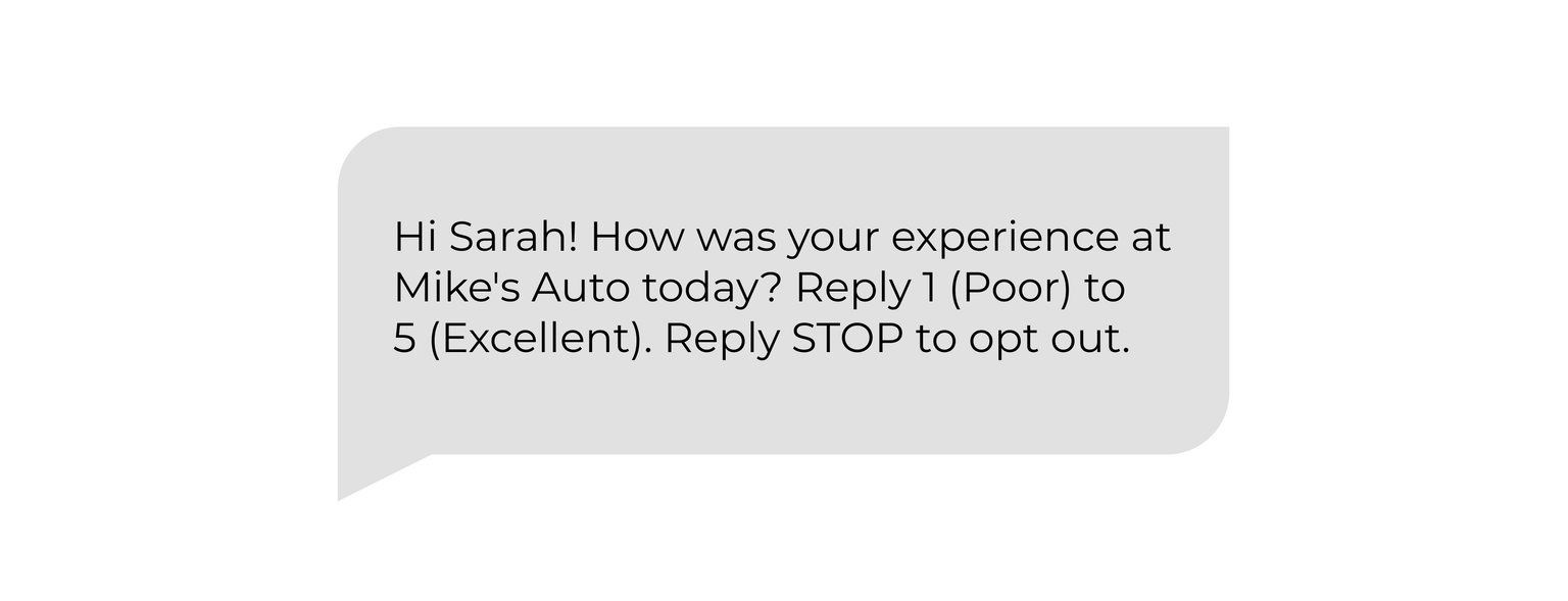 SMS for customer feedback and survey