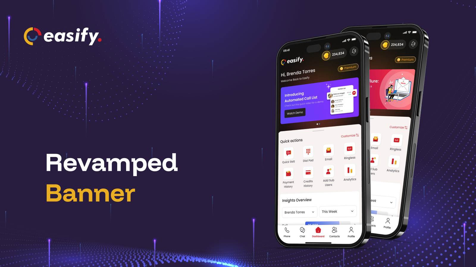 Easify app update: revamped dashboard banner