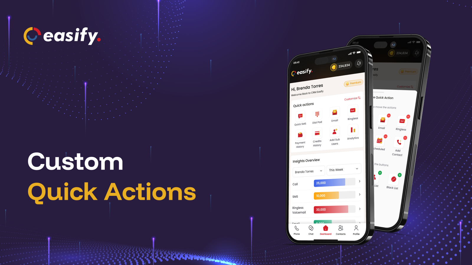 Easify app update: Custom Quick Actions on the mobile dashboard