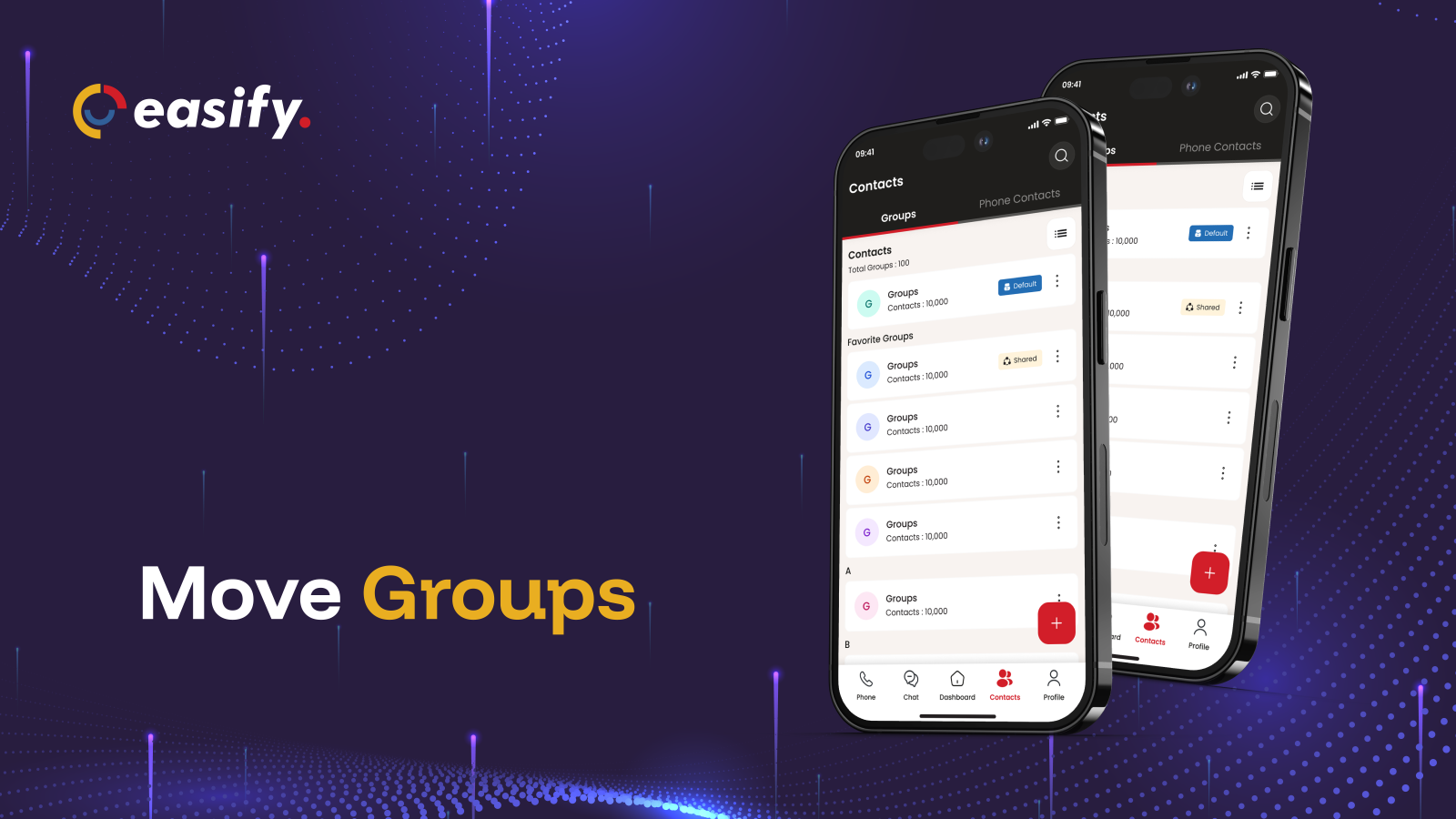 Easify app update: move contacts between groups
