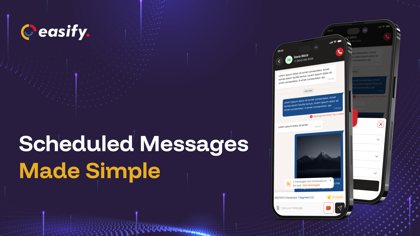 Easify app update: scheduled messages in the chat screen